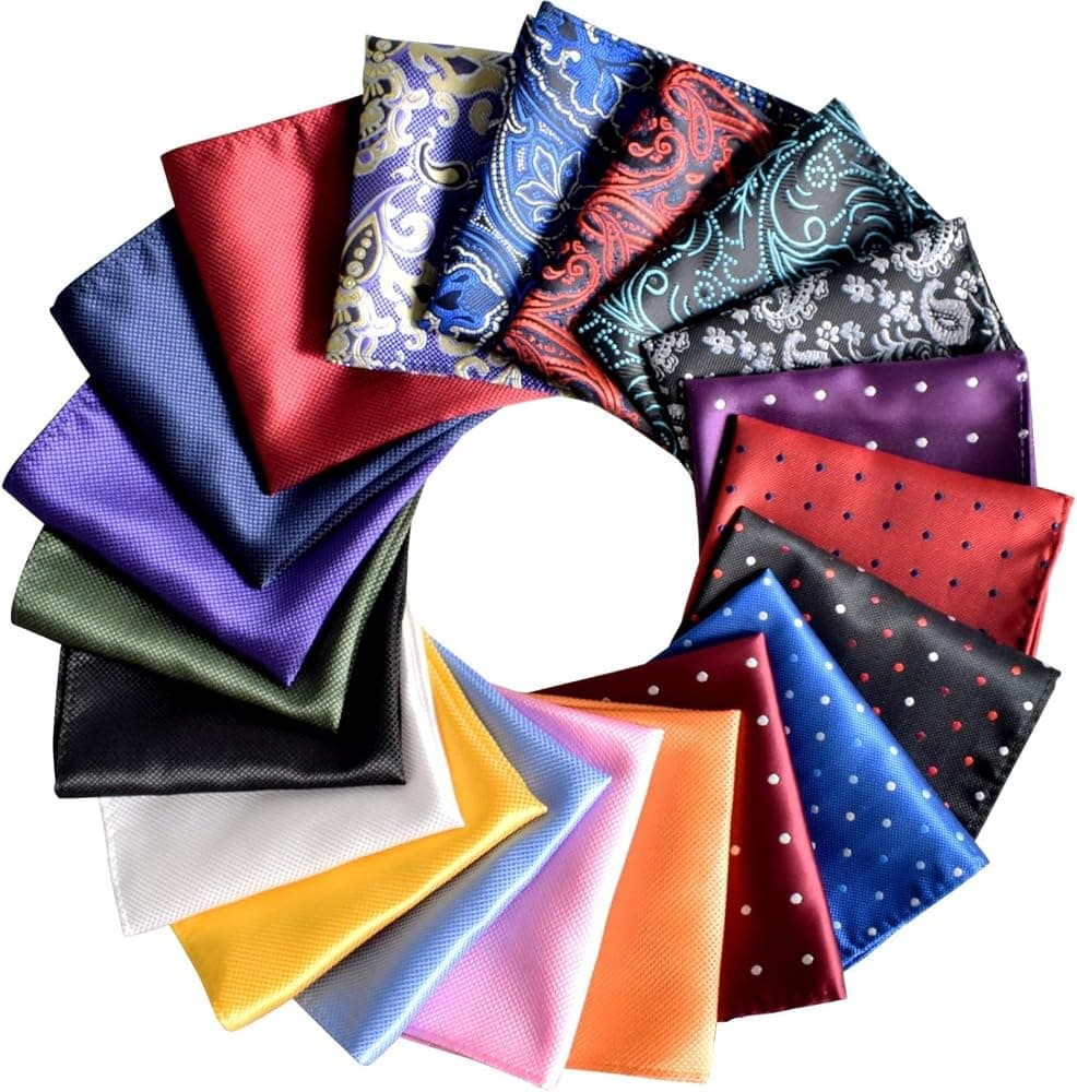 A set of colourful men’s pocket squares