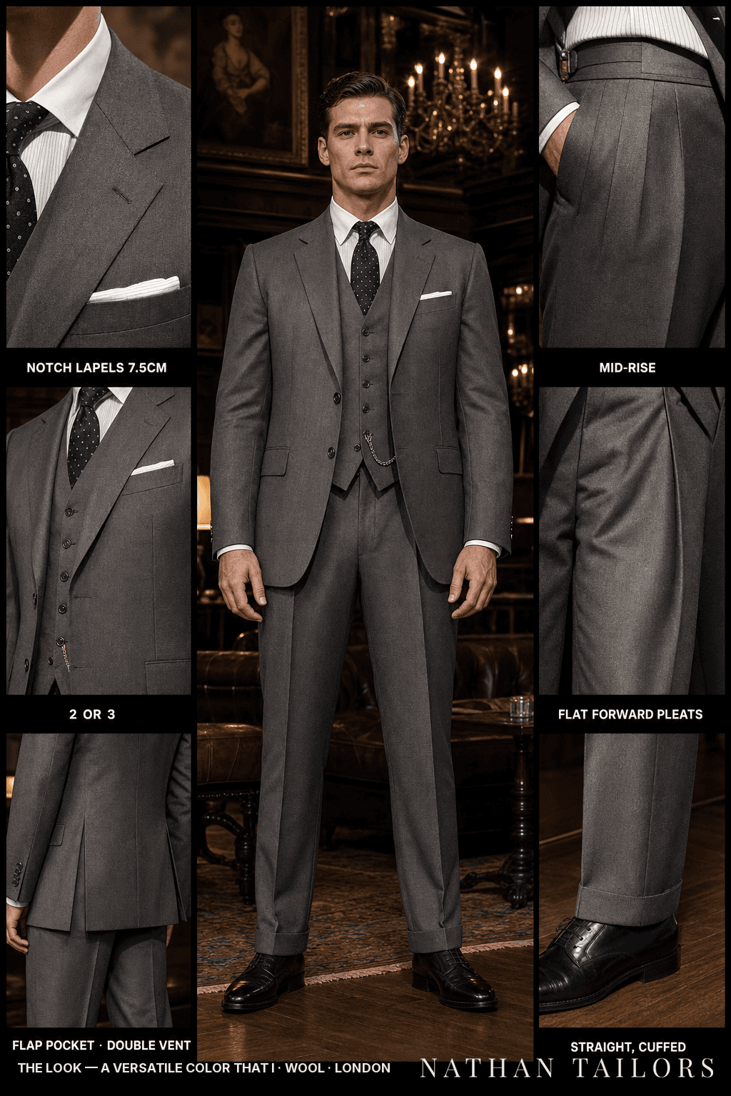 a versatile color that I single-breasted bespoke suit — custom tailored by Nathan Tailors, the Hoi An custom tailor