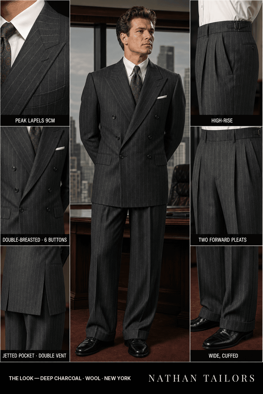 deep charcoal chalk_stripe double-breasted bespoke suit — custom tailored by Nathan Tailors, the Hoi An custom tailor