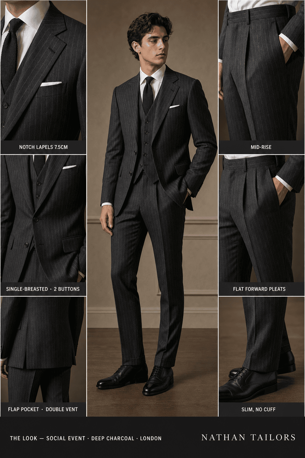 deep charcoal chalk_stripe single-breasted bespoke suit — custom tailored by Nathan Tailors, the Hoi An custom tailor