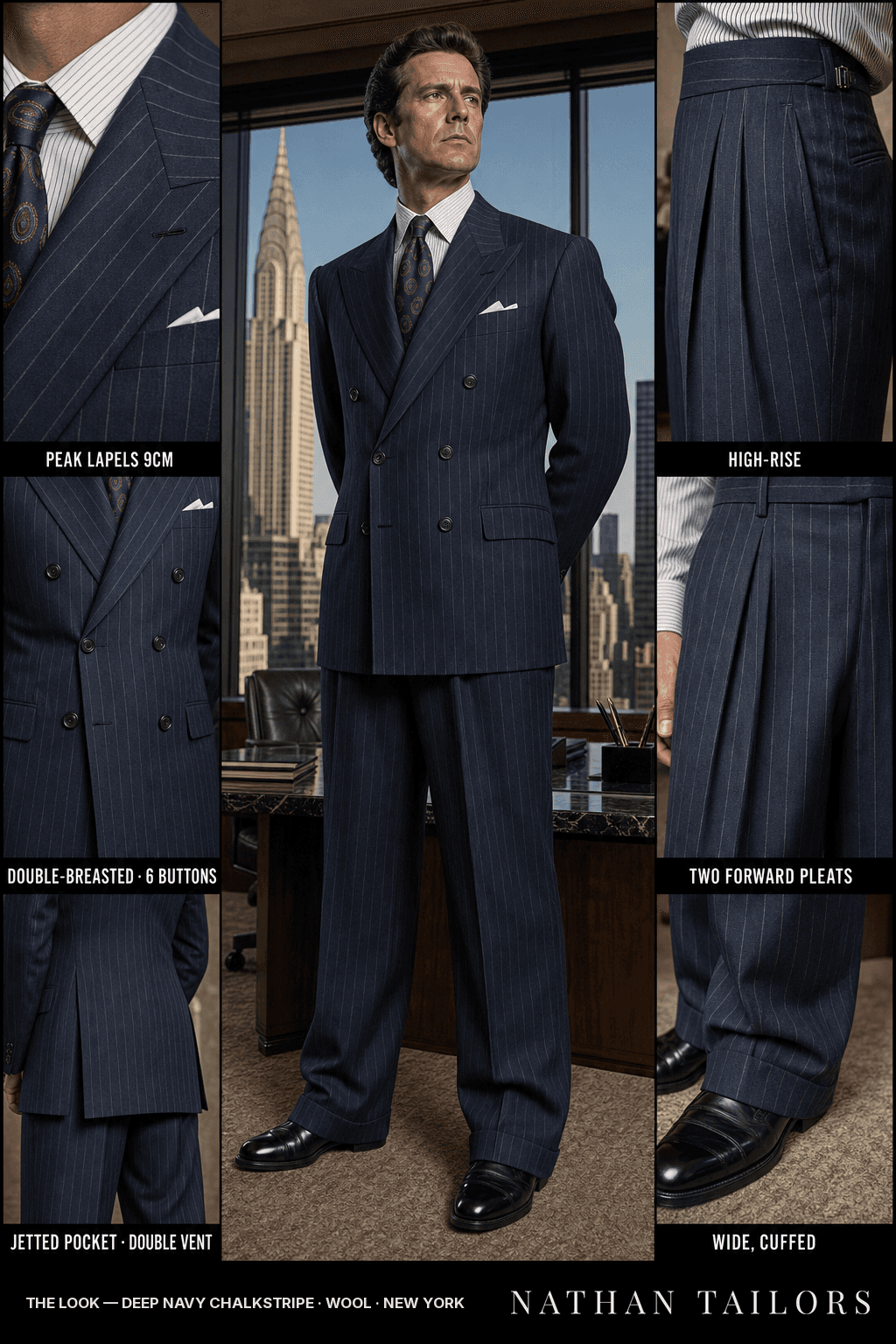 deep navy chalkstripe chalk_stripe double-breasted bespoke suit — custom tailored by Nathan Tailors, the Hoi An custom tailor