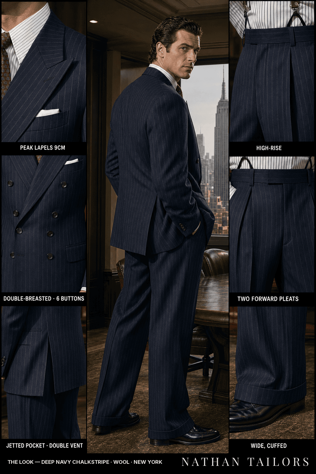 deep navy chalkstripe chalk_stripe double-breasted bespoke suit — custom tailored by Nathan Tailors, the Hoi An custom tailor
