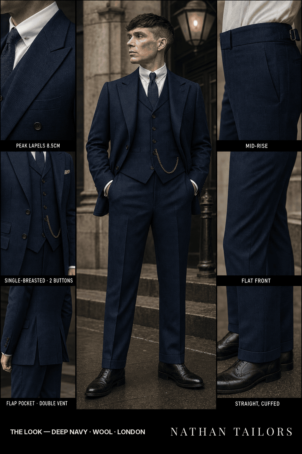 deep navy glen_plaid single-breasted bespoke suit — custom tailored by Nathan Tailors, the Hoi An custom tailor