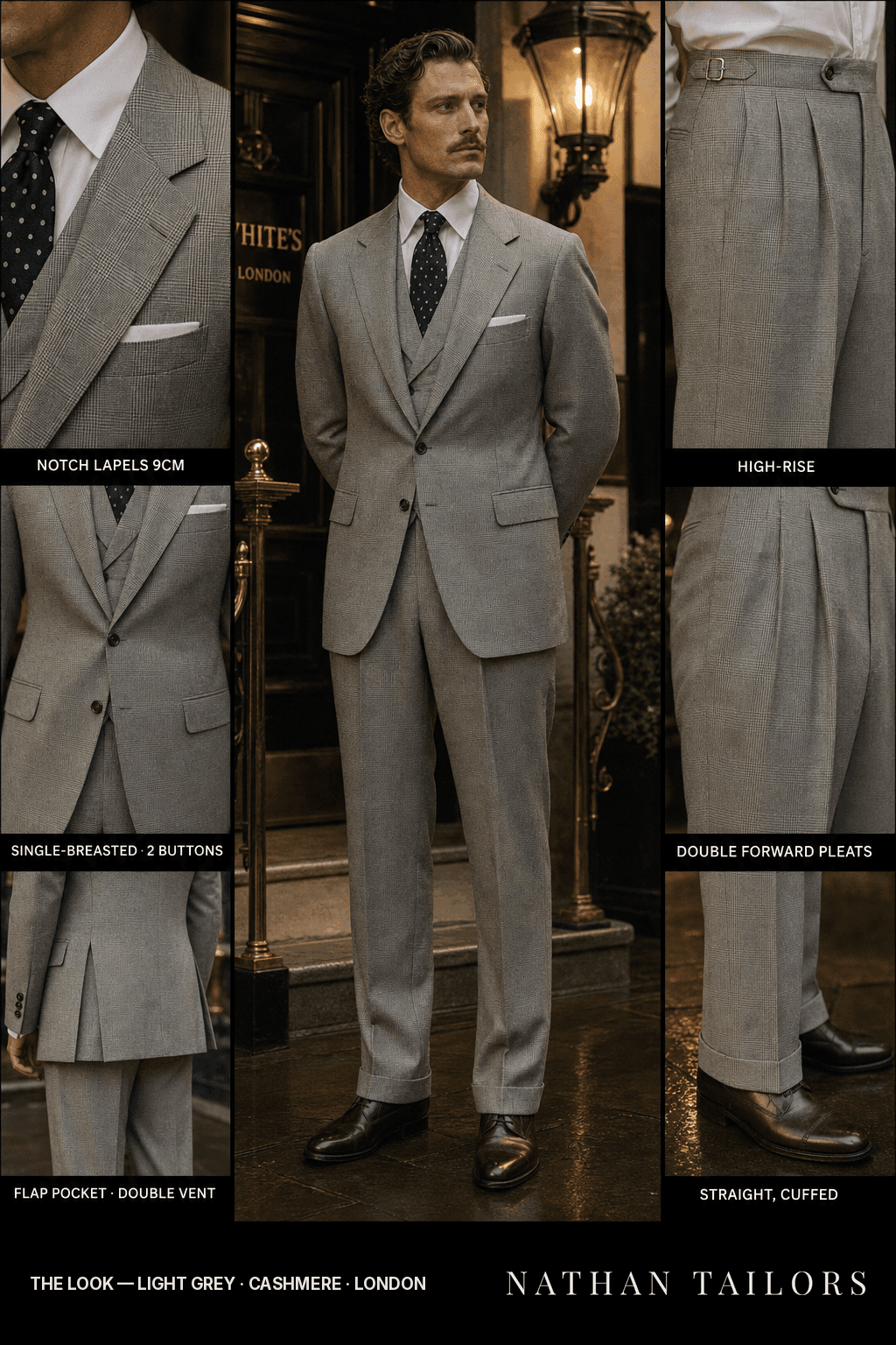 light grey glen_plaid single-breasted bespoke suit — custom tailored by Nathan Tailors, the Hoi An custom tailor