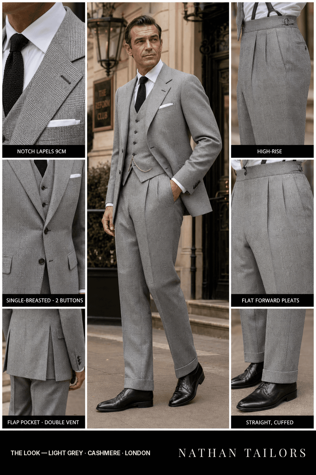 light grey glen_plaid single-breasted bespoke suit — custom tailored by Nathan Tailors, the Hoi An custom tailor