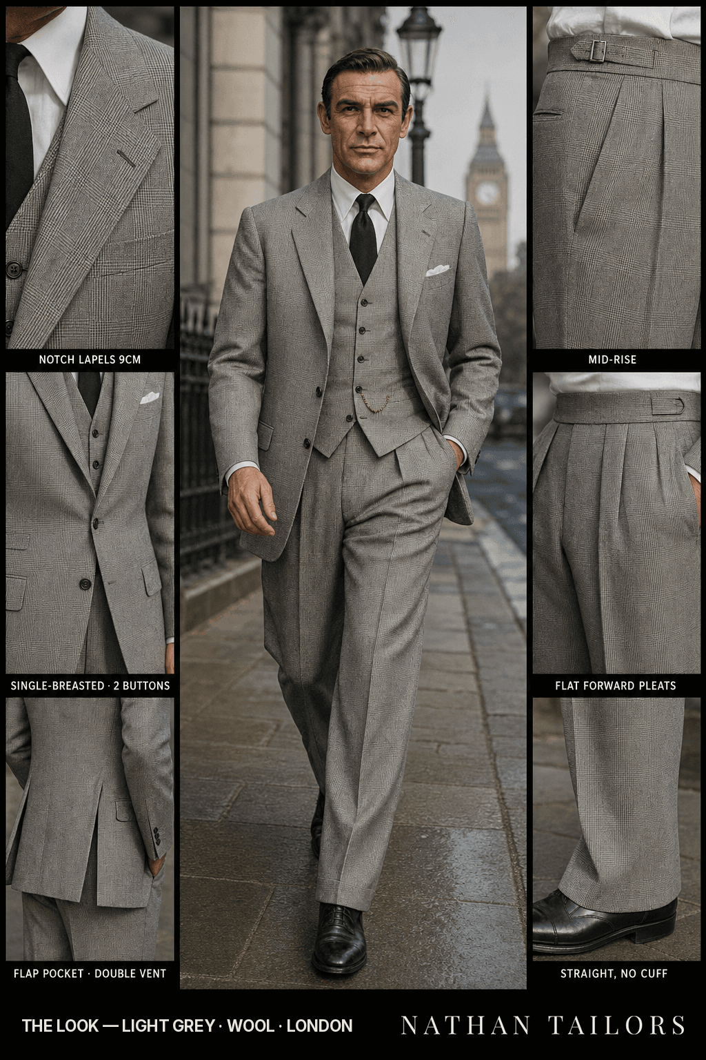 light grey glen_plaid single-breasted bespoke suit — custom tailored by Nathan Tailors, the Hoi An custom tailor