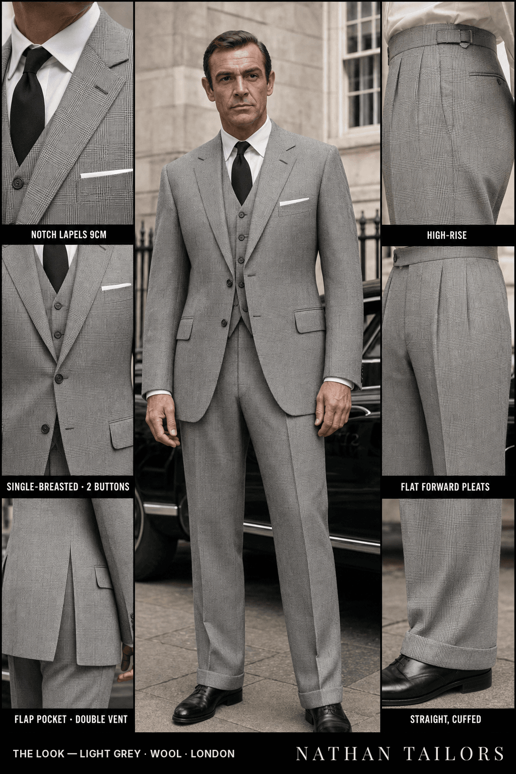 light grey glen_plaid single-breasted bespoke suit — custom tailored by Nathan Tailors, the Hoi An custom tailor