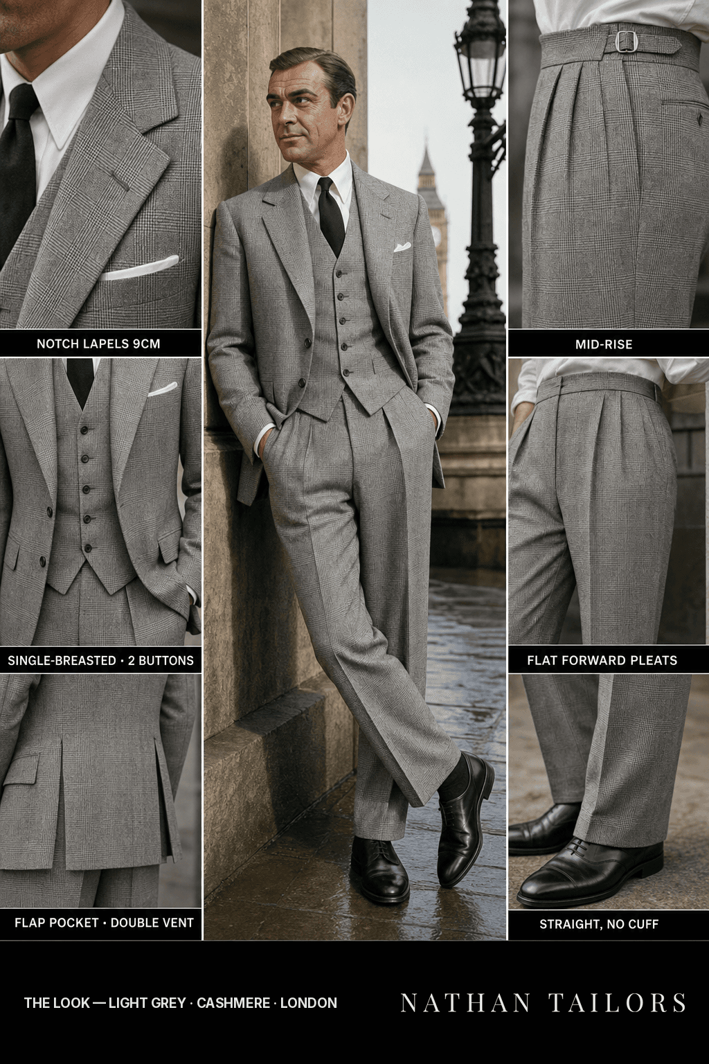 light grey glen_plaid single-breasted bespoke suit — custom tailored by Nathan Tailors, the Hoi An custom tailor