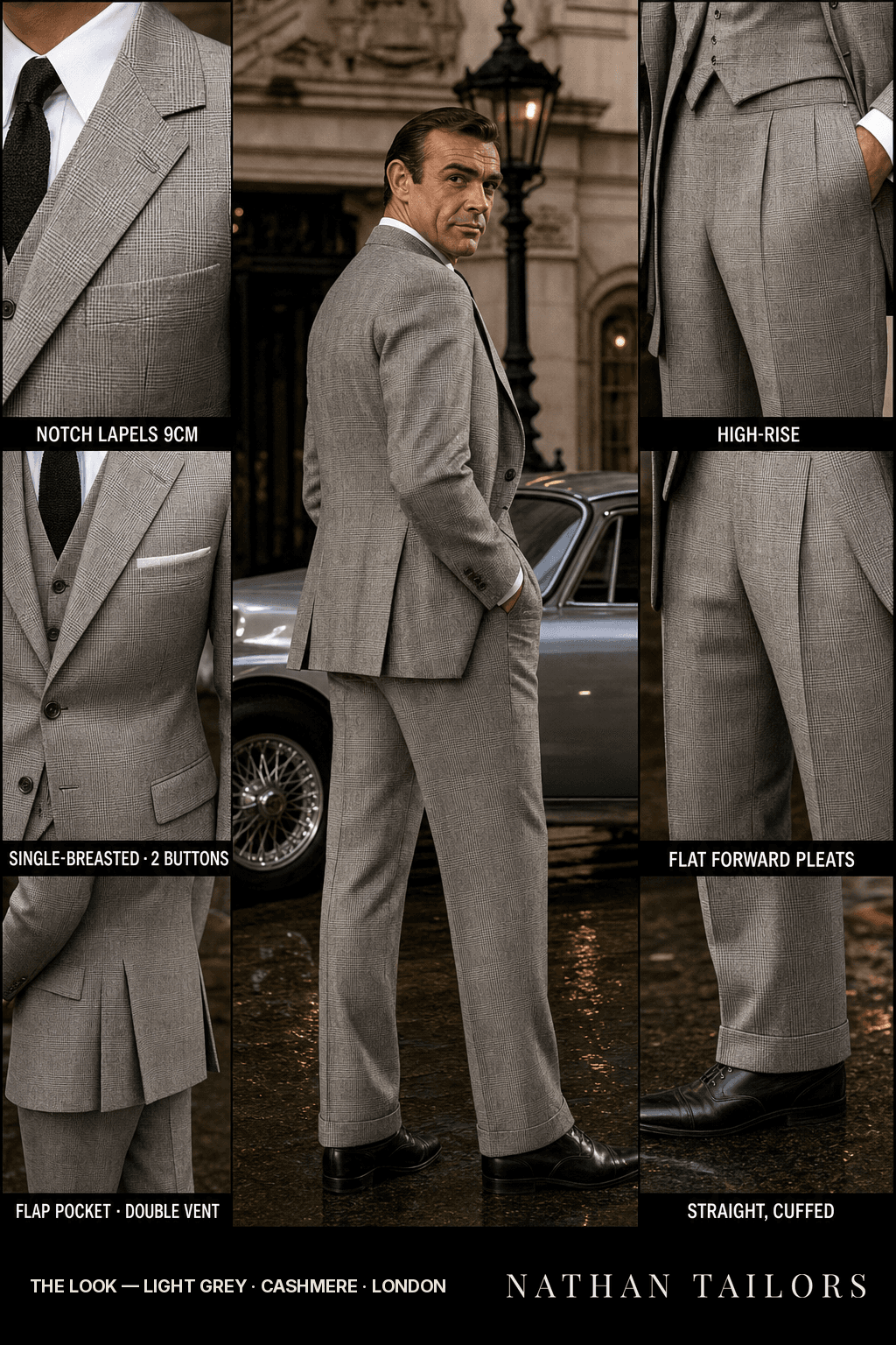 light grey glen_plaid single-breasted bespoke suit — custom tailored by Nathan Tailors, the Hoi An custom tailor