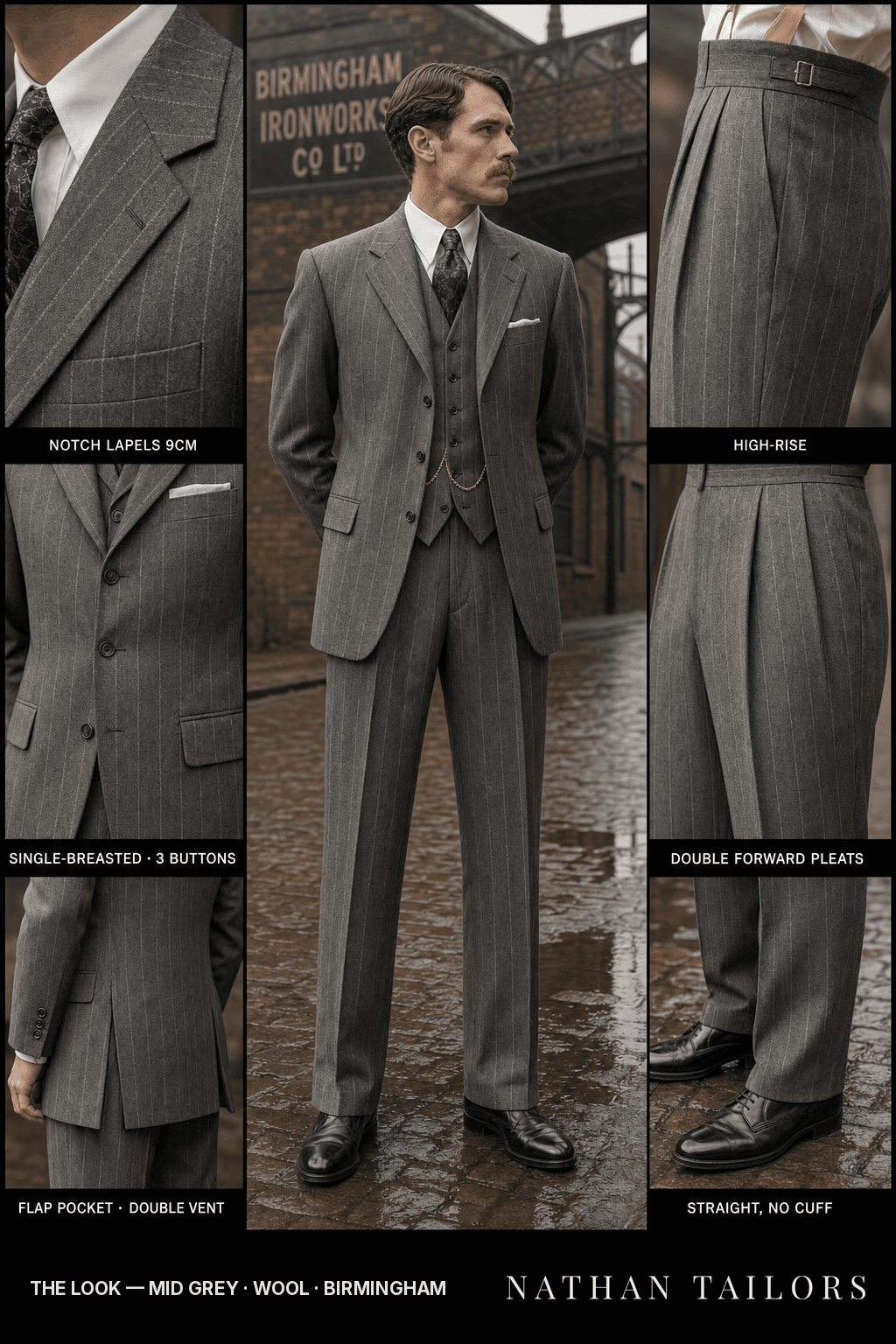 mid grey chalk_stripe single-breasted bespoke suit — custom tailored by Nathan Tailors, the Hoi An custom tailor