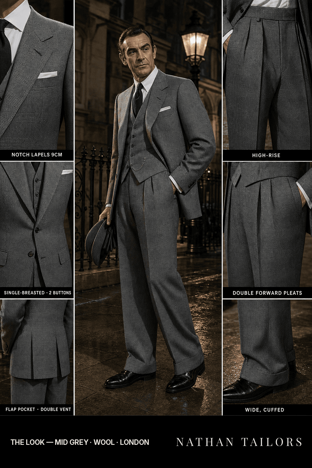 mid grey glen_plaid single-breasted bespoke suit — custom tailored by Nathan Tailors, the Hoi An custom tailor