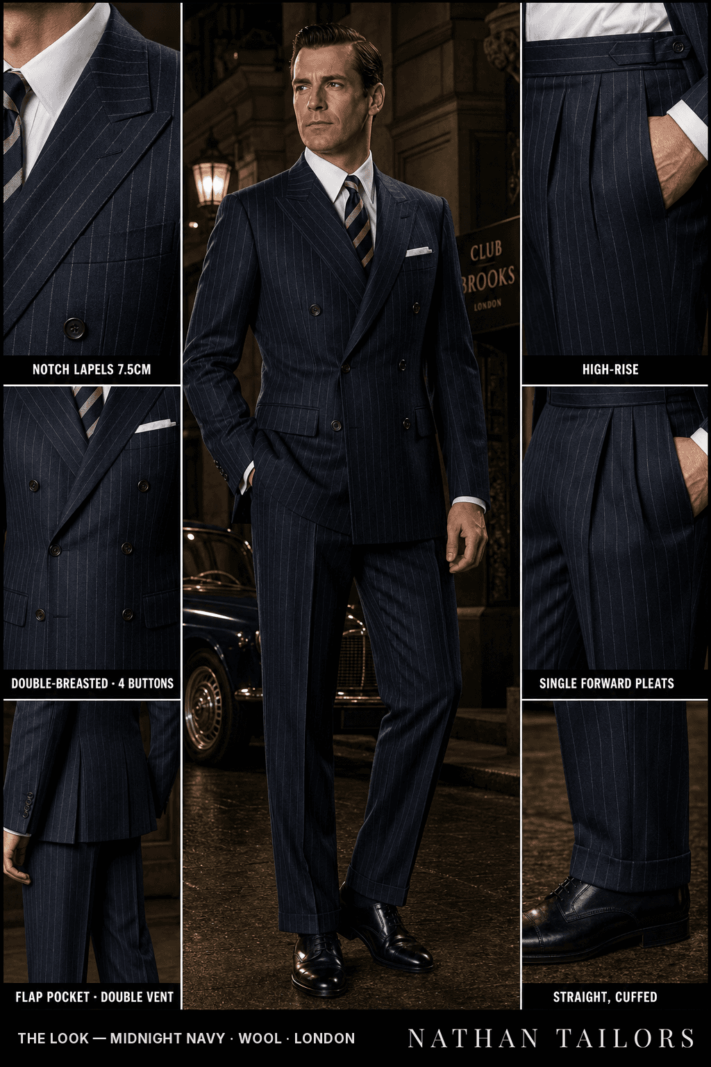 midnight navy chalk_stripe double-breasted bespoke suit — custom tailored by Nathan Tailors, the Hoi An custom tailor