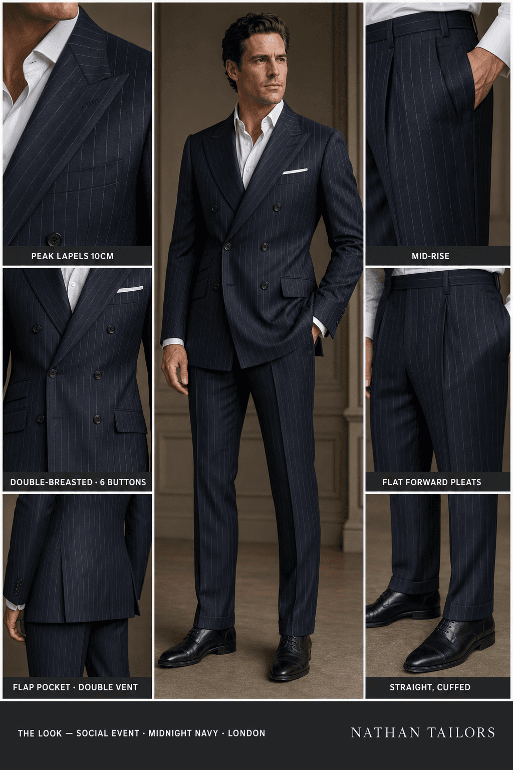 midnight navy chalk_stripe double-breasted bespoke suit — custom tailored by Nathan Tailors, the Hoi An custom tailor