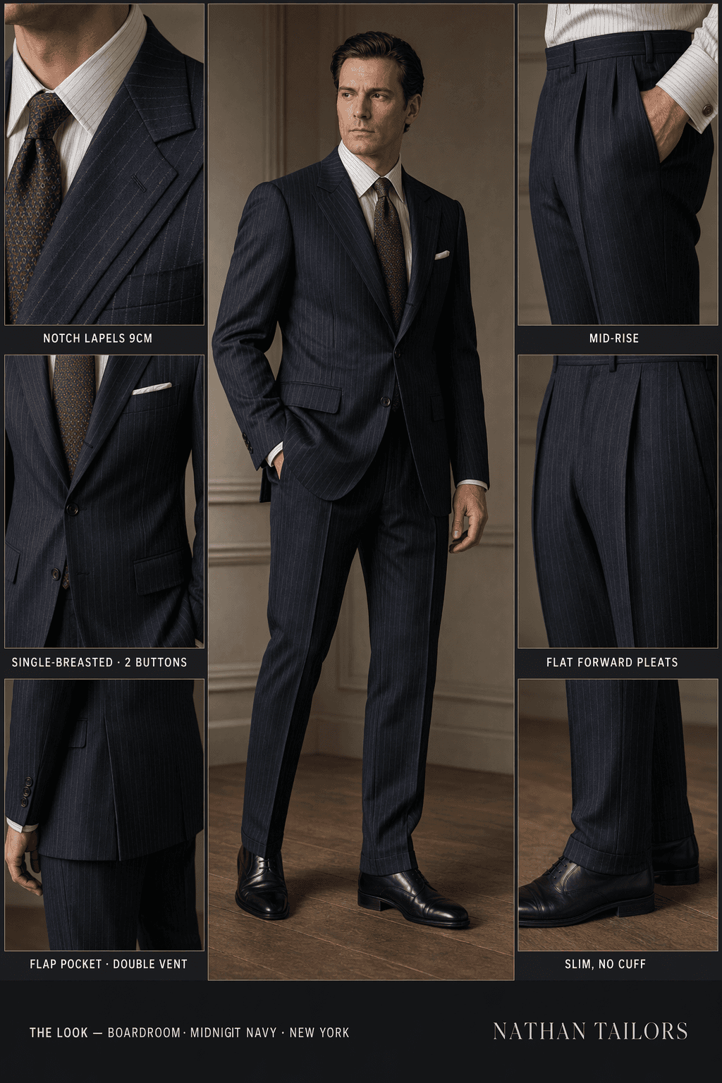 Your midnight navy single-breasted suit