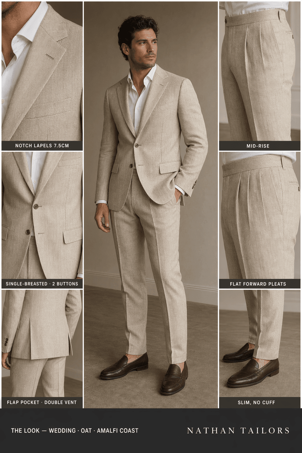 Your oat single-breasted suit