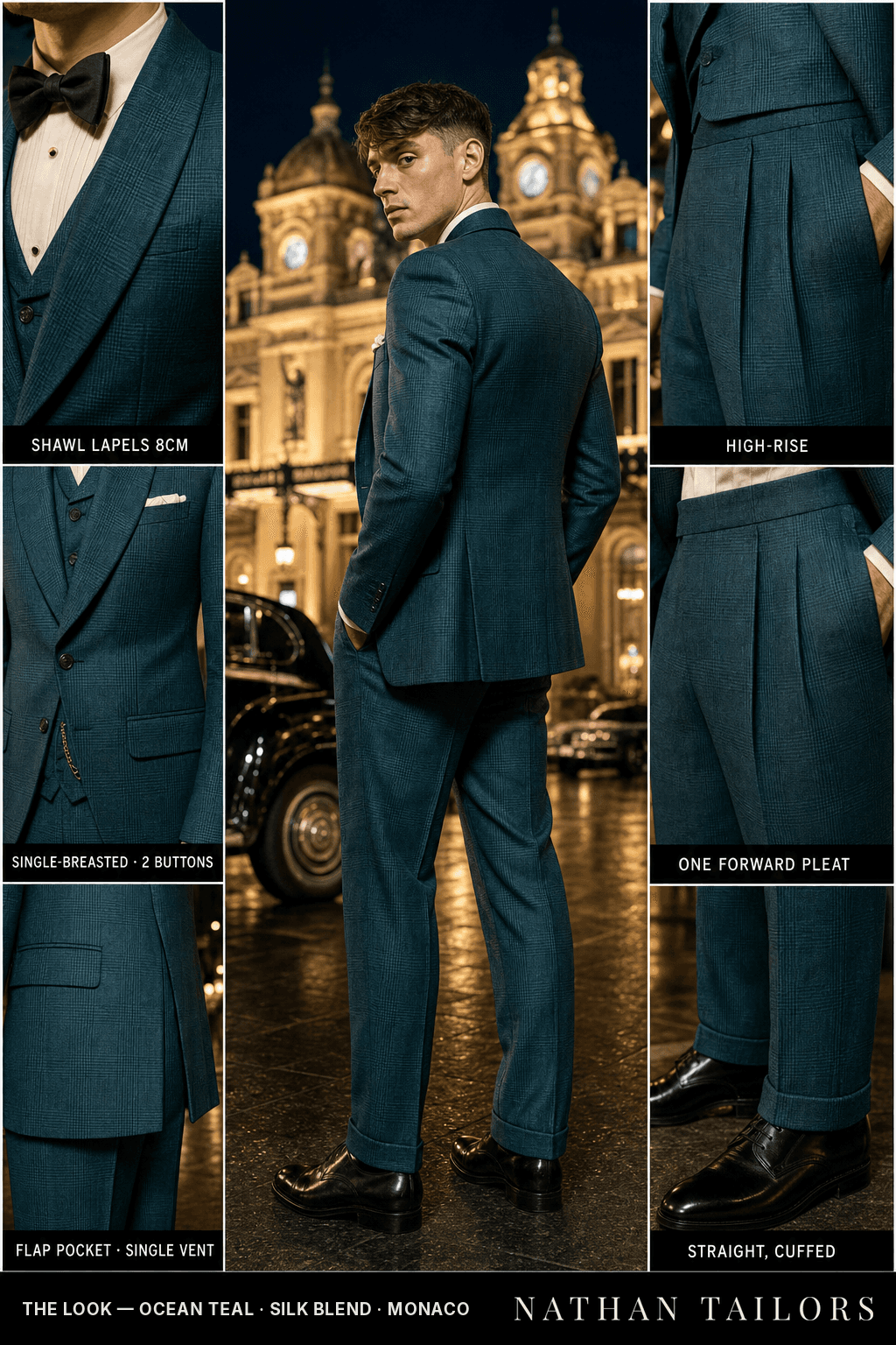 ocean teal glen_plaid single-breasted bespoke suit — custom tailored by Nathan Tailors, the Hoi An custom tailor
