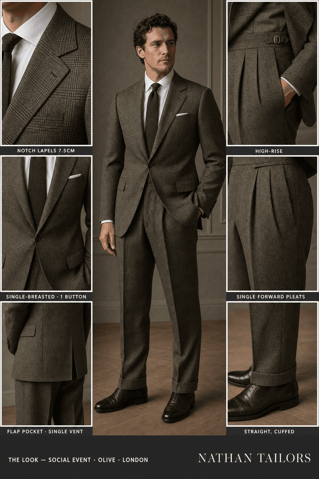 olive glen_plaid single-breasted bespoke suit — custom tailored by Nathan Tailors, the Hoi An custom tailor