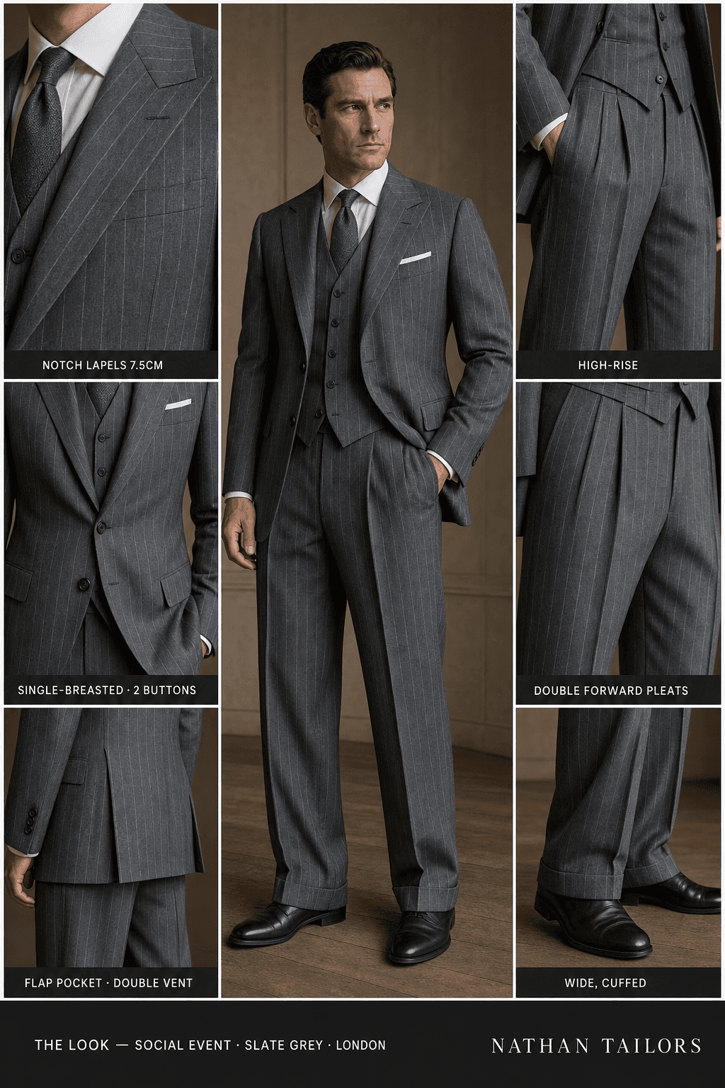slate grey chalk_stripe single-breasted bespoke suit — custom tailored by Nathan Tailors, the Hoi An custom tailor