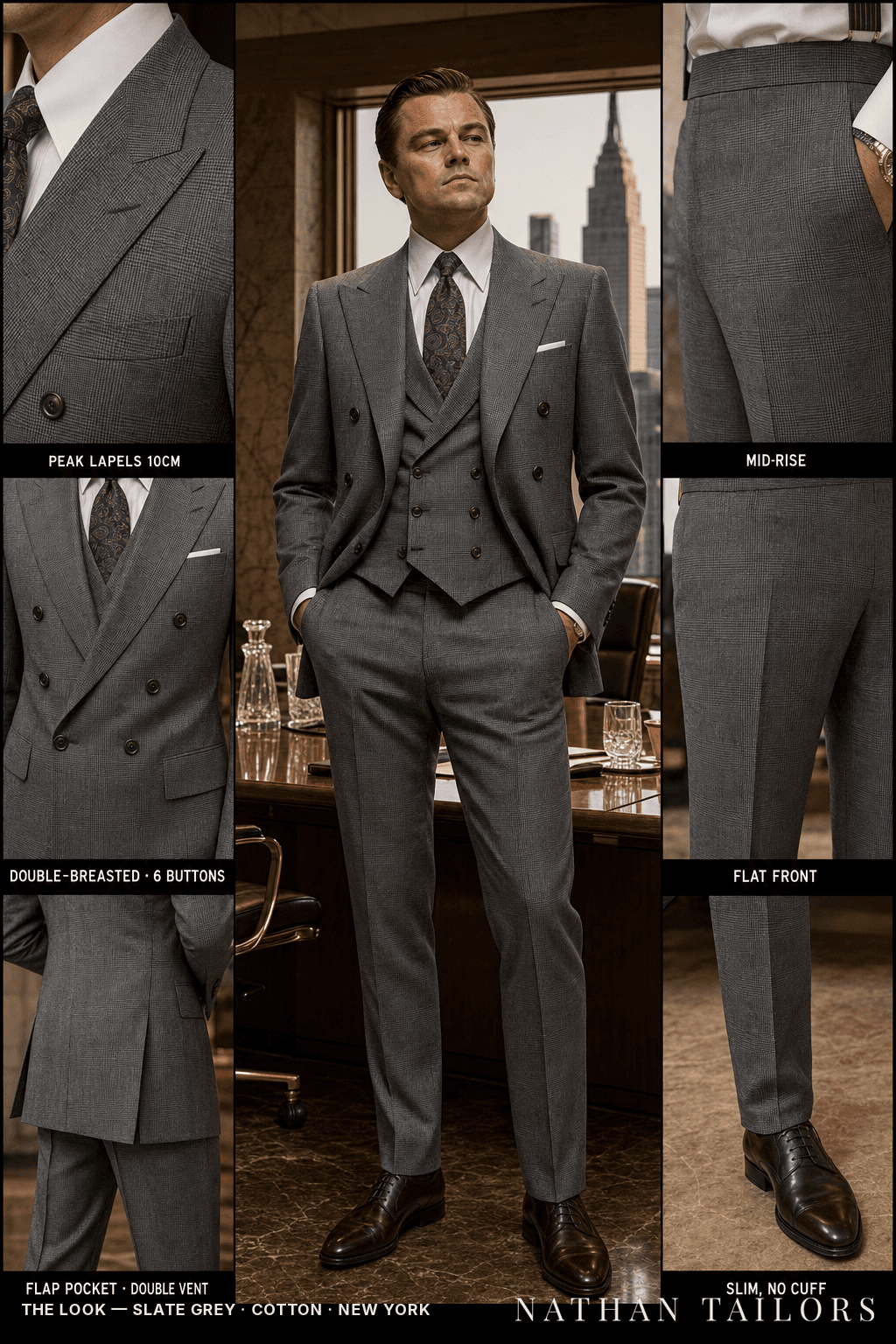 slate grey glen_plaid double-breasted bespoke suit — custom tailored by Nathan Tailors, the Hoi An custom tailor