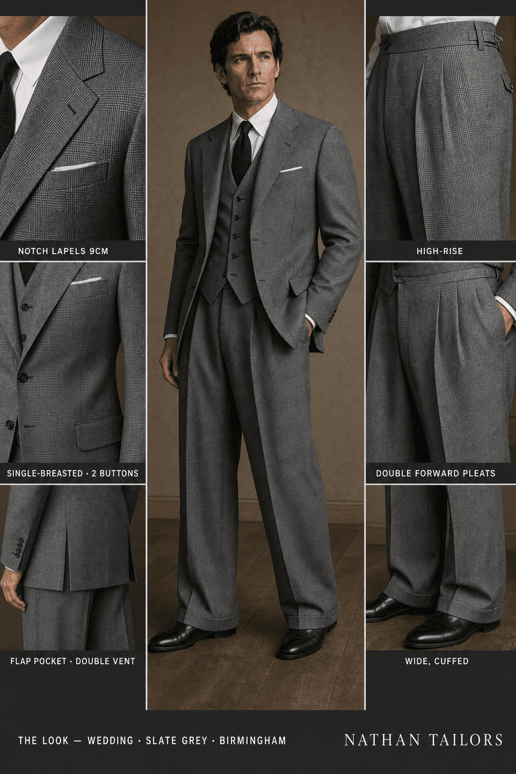 slate grey glen_plaid single-breasted bespoke suit — custom tailored by Nathan Tailors, the Hoi An custom tailor