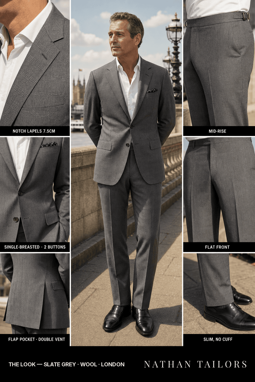 slate grey glen_plaid single-breasted bespoke suit — custom tailored by Nathan Tailors, the Hoi An custom tailor