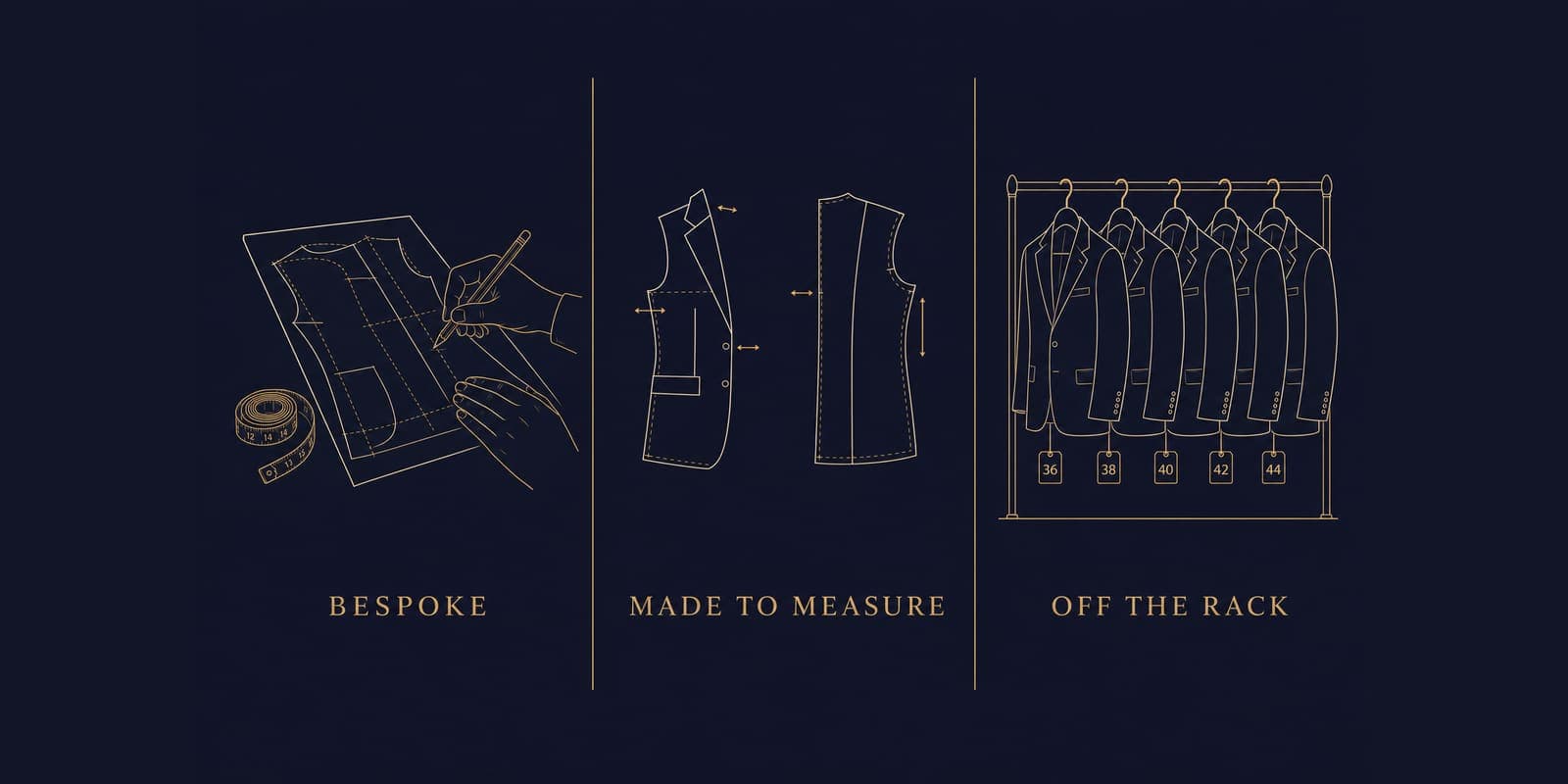 Bespoke vs Made-to-Measure vs Off-the-Rack: What's Actually Different (2026) — bespoke and custom tailored suit buying guide by Nathan Tailors, the Hoi An custom tailor