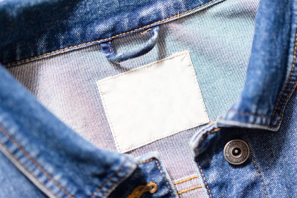 Close-up showing seam construction detail inside a custom garment