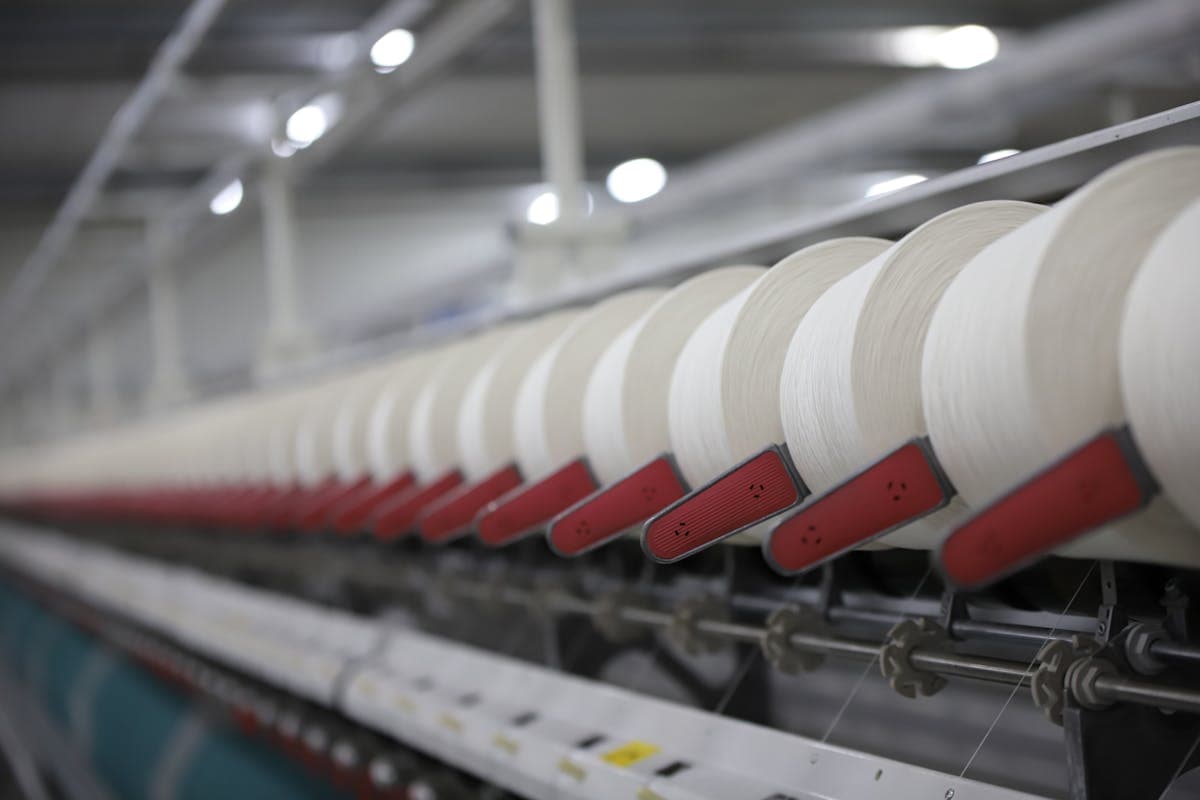 Textile mill producing wool suiting fabric