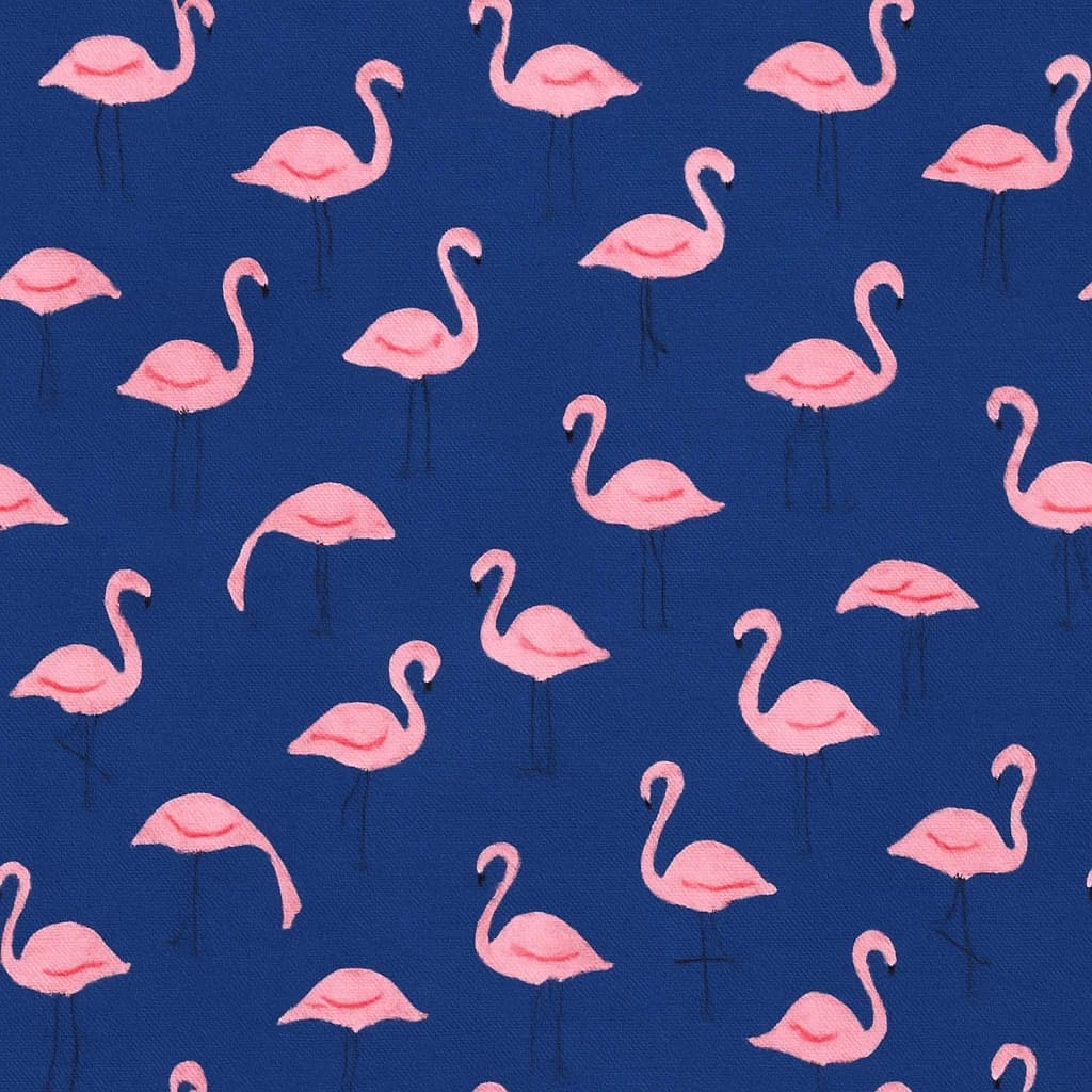 Cotton Blend Navy Blue Light Pink Animal Print Casual Shirt Fabric — Cotton Blend fabric swatch from a Hoi An tailor