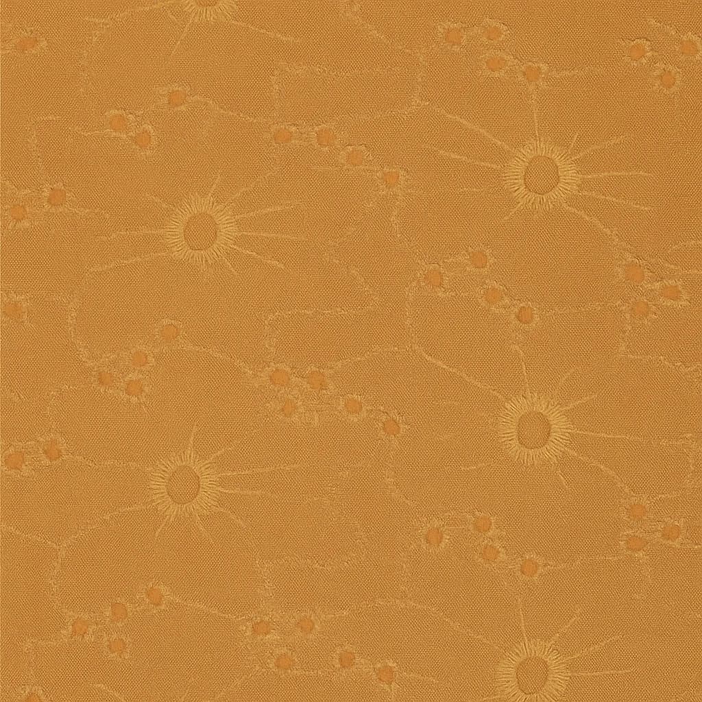 Cotton Tan Sandy Brown Floral Dress Shirt Fabric — Cotton fabric swatch from Nathan Tailors, a Hoi An tailor