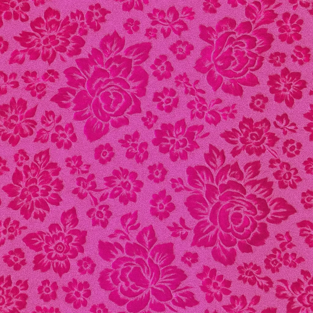Silk Blend Fuchsia Pink Rose Floral Evening Wear Fabric — Silk Blend fabric swatch from Nathan Tailors, a Hoi An tailor