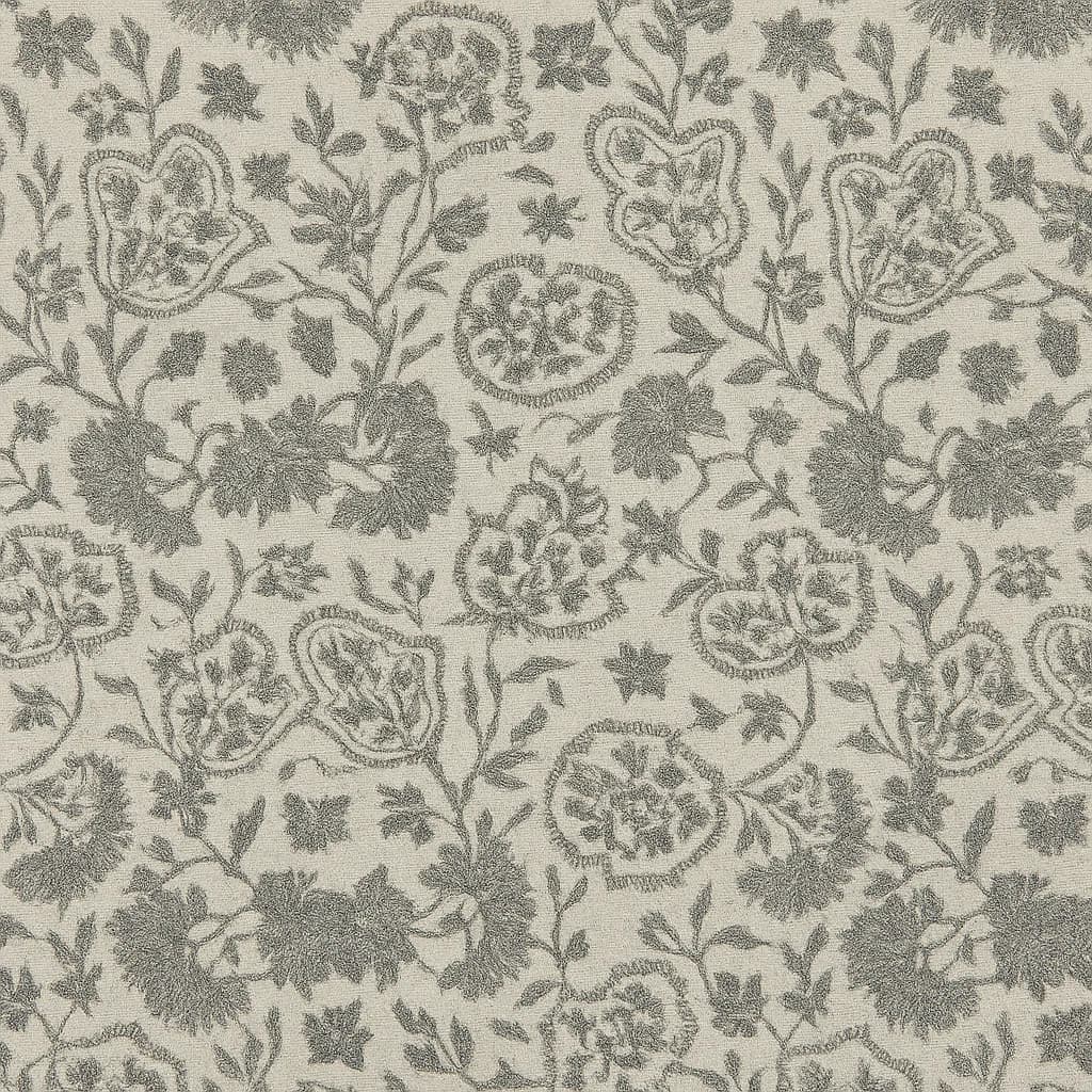 Silk Blend Gray Floral Evening Gown Fabric — Silk Blend fabric swatch from a Hoi An tailor
