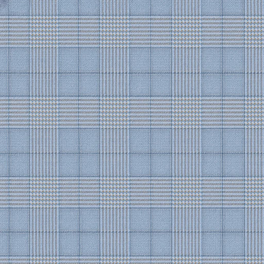 Wool-Cashmere Blend Light Blue Beige Plaid Business Suiting Fabric — Wool-Cashmere Blend fabric swatch from Nathan Tailors, a Hoi An tailor