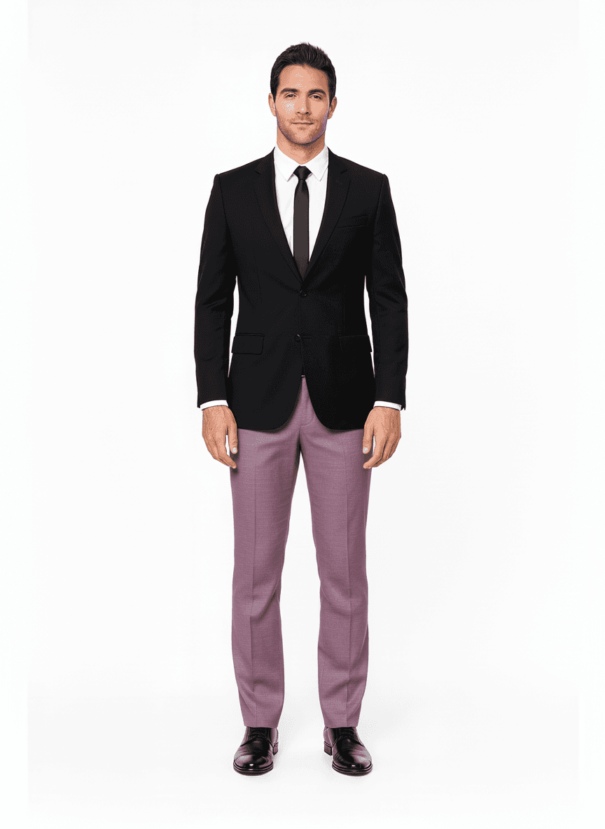 Linen Orchid Solid Casual Shirts Fabric on full suit — AI-rendered by Nathan Tailors, a Hoi An tailor