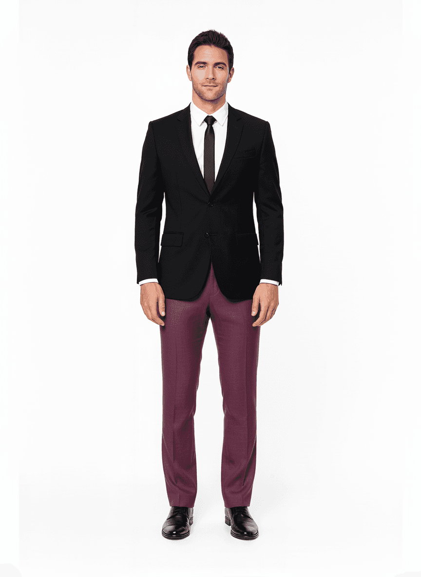 Linen Plum Solid Casual Shirt Fabric on pants — Nathan Tailors Hoi An tailor