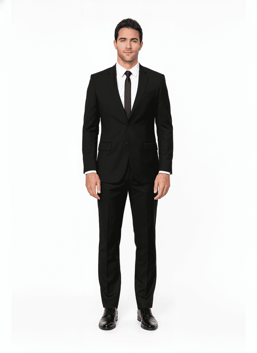 Linen Deep Indigo Solid Business Suits Fabric on full suit — Nathan Tailors Hoi An tailor