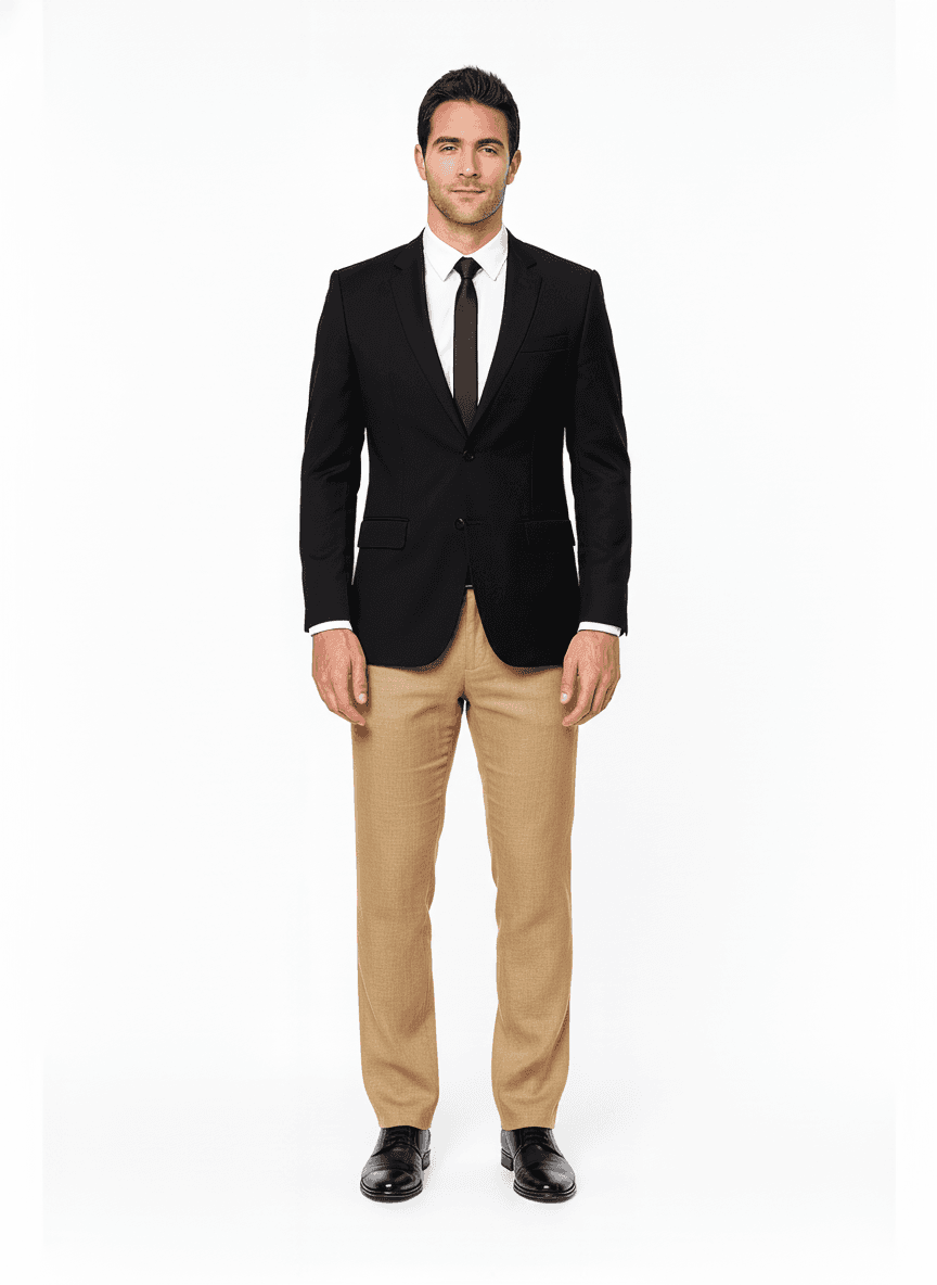 Linen Desert Sand Solid Casual Linen Shirts Fabric on pants — Nathan Tailors Hoi An tailor