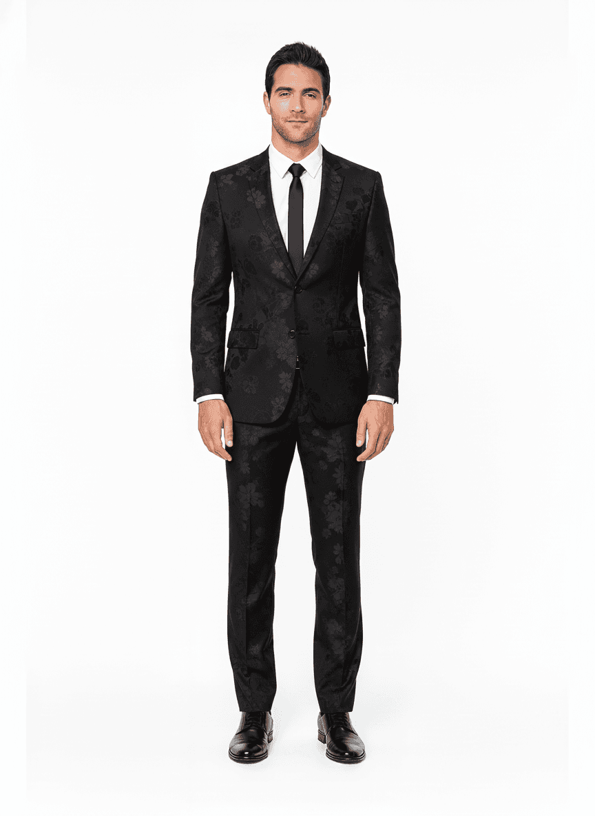 Cotton Off White Light Gray Floral Dress Shirts Fabric on full suit — Nathan Tailors Hoi An tailor