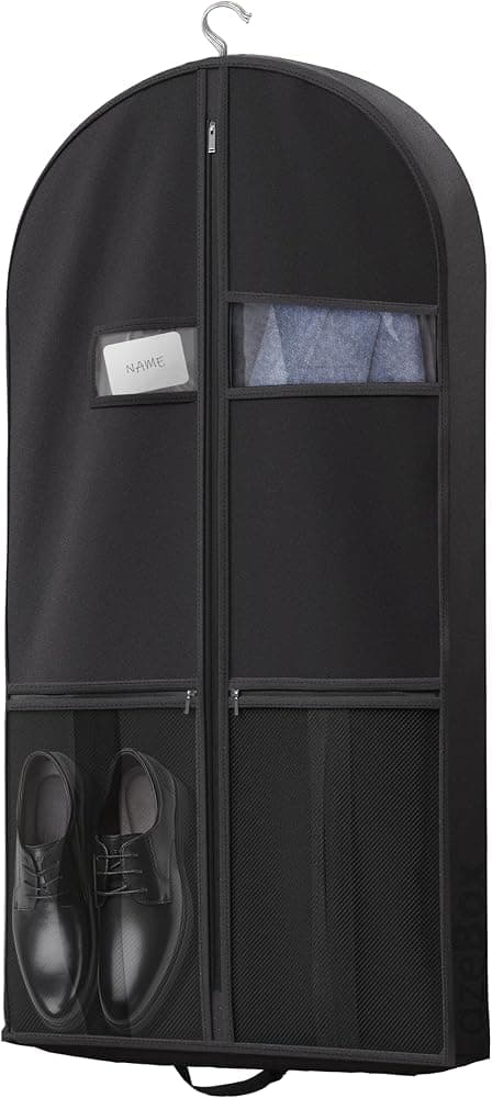 A hanging travel garment bag for a suit