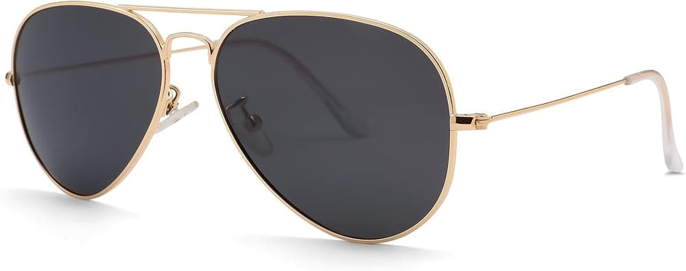 Gold-frame aviator sunglasses