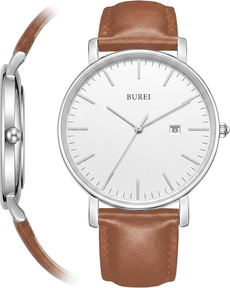 A men’s ultra-thin minimalist wristwatch