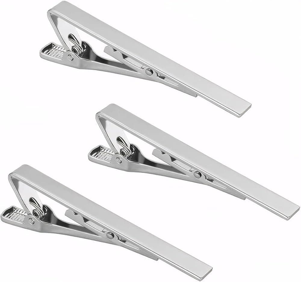 A set of men’s silver tie clips
