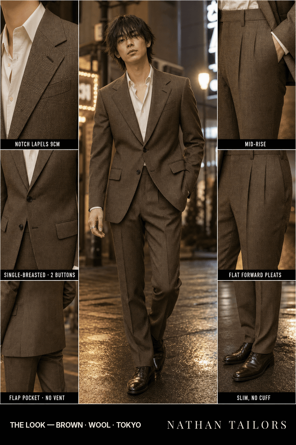 brown glen_plaid single-breasted bespoke suit — custom tailored by Nathan Tailors, the Hoi An custom tailor