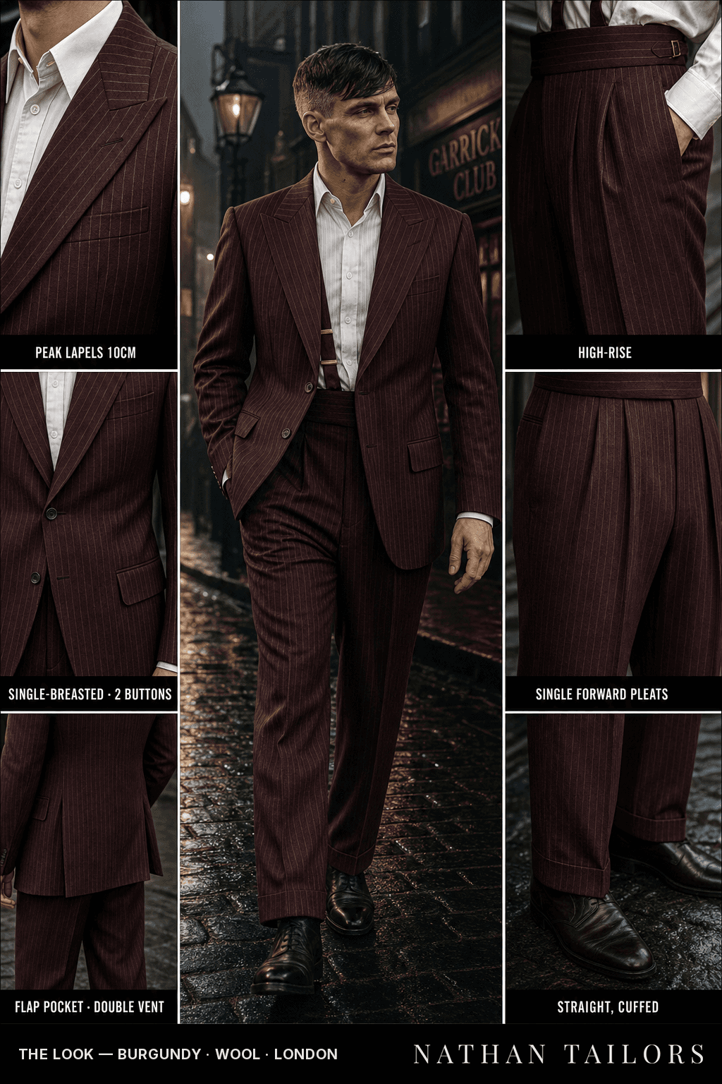 burgundy chalk_stripe single-breasted bespoke suit — custom tailored by Nathan Tailors, the Hoi An custom tailor