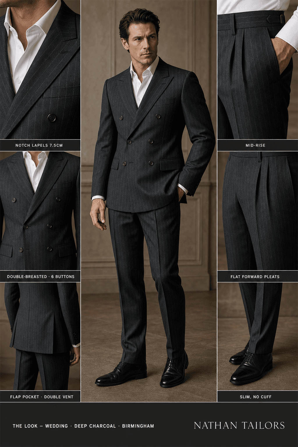 deep charcoal chalk_stripe double-breasted bespoke suit — custom tailored by Nathan Tailors, the Hoi An custom tailor