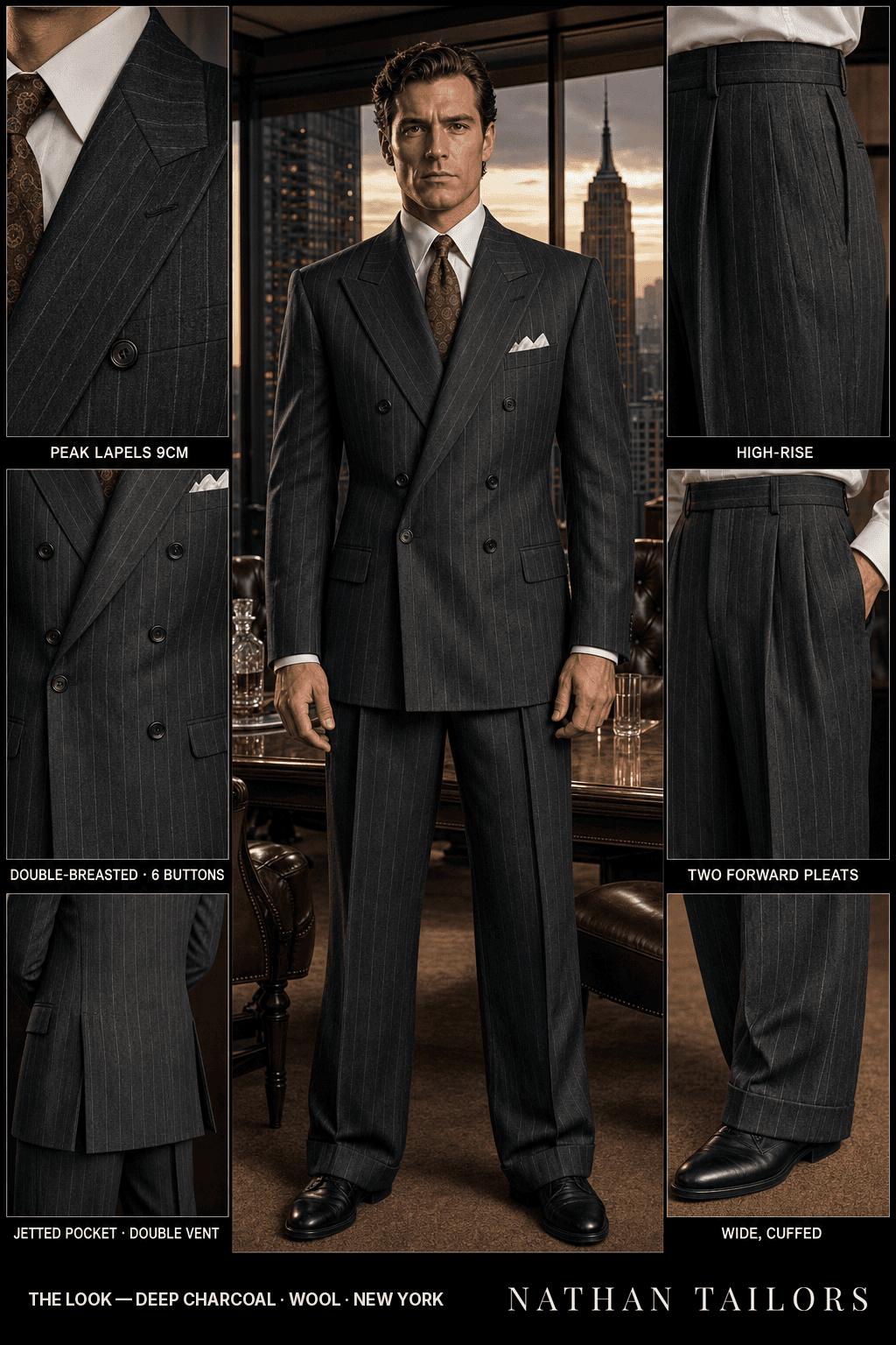 deep charcoal chalk_stripe double-breasted bespoke suit — custom tailored by Nathan Tailors, the Hoi An custom tailor