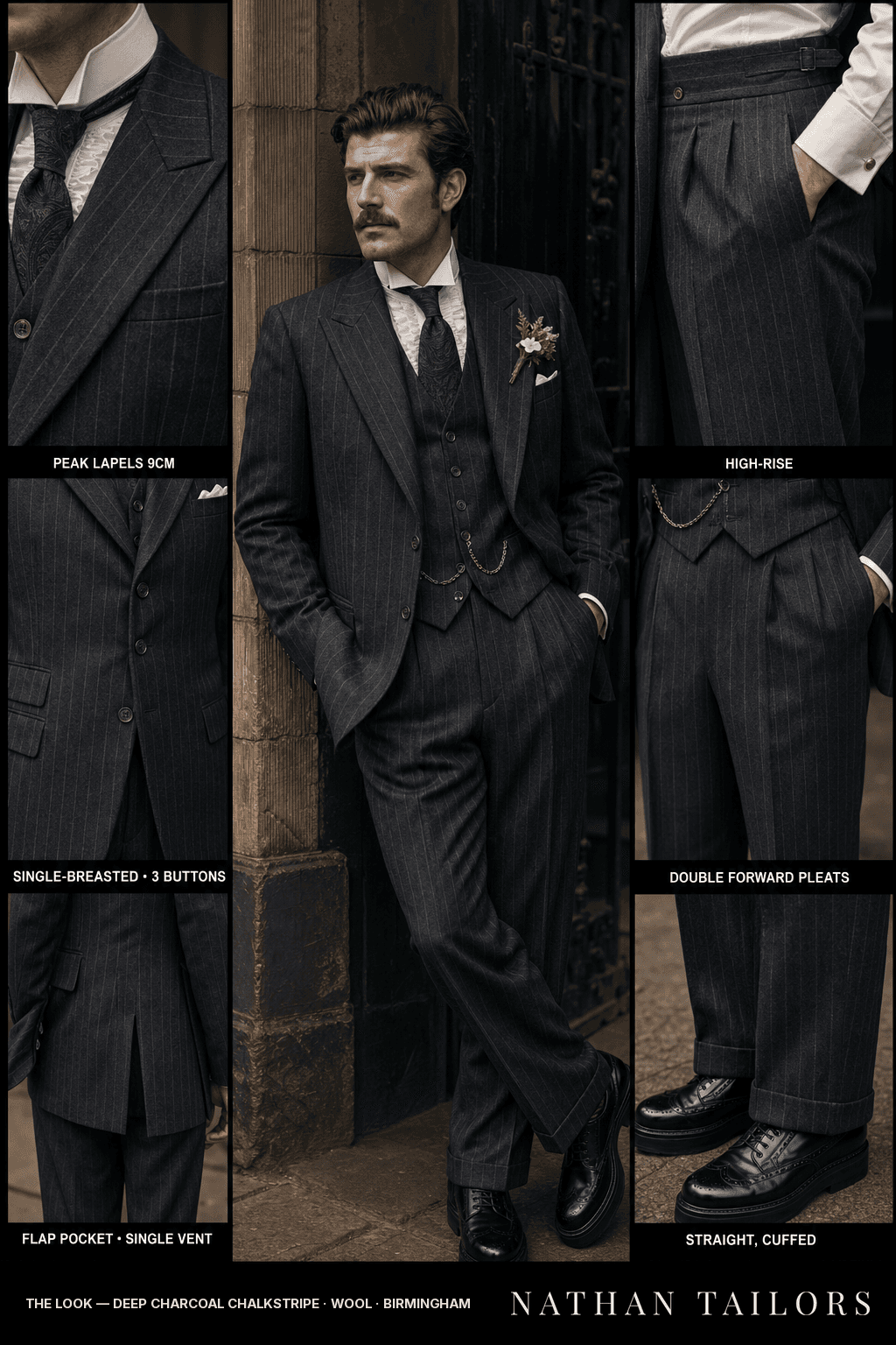 deep charcoal chalkstripe chalk_stripe single-breasted bespoke suit — custom tailored by Nathan Tailors, the Hoi An custom tailor