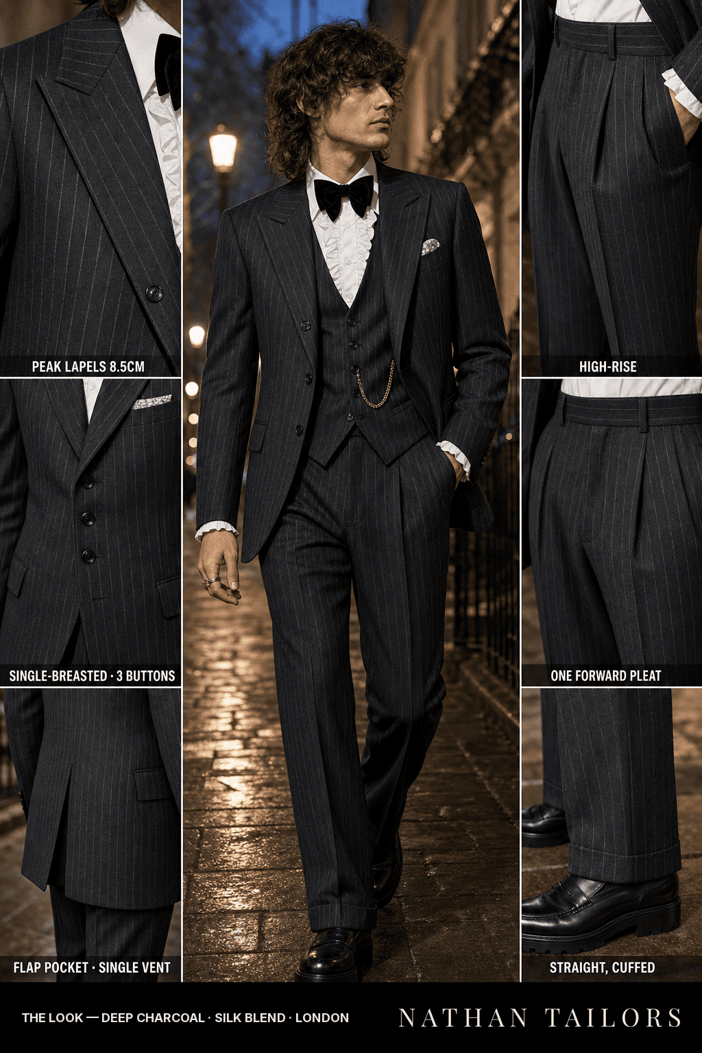 deep charcoal chalk_stripe single-breasted bespoke suit — custom tailored by Nathan Tailors, the Hoi An custom tailor