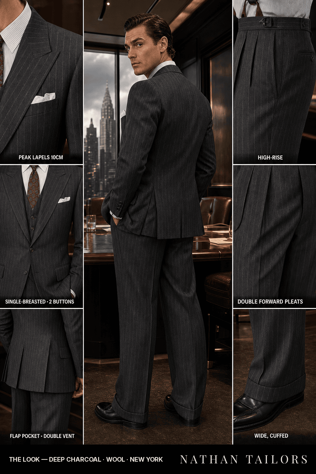 deep charcoal chalk_stripe single-breasted bespoke suit — custom tailored by Nathan Tailors, the Hoi An custom tailor