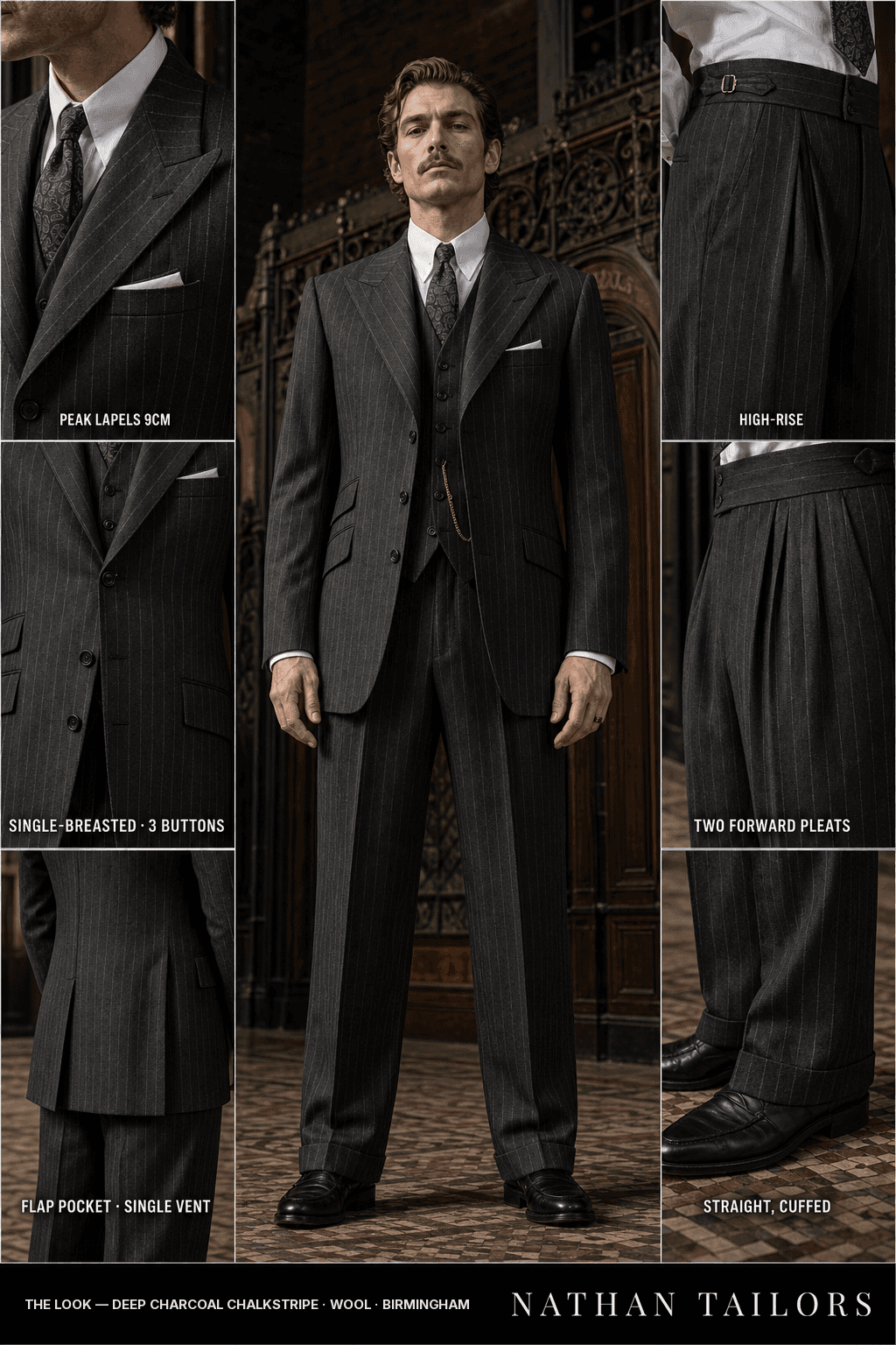 deep charcoal chalkstripe chalk_stripe single-breasted bespoke suit — custom tailored by Nathan Tailors, the Hoi An custom tailor